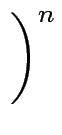 $\displaystyle \left.\vphantom{ 1+\frac{1}{n}}\right)^{{n}}_{}$