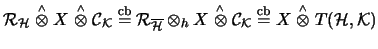 ${\mathcal{R}}_\mathcal{H}\stackrel{\scriptscriptstyle\wedge}{\otimes}X \stackre...
...}}{=}
X \stackrel{\scriptscriptstyle\wedge}{\otimes}T(\mathcal{H},\mathcal{K})$