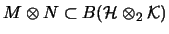 $ M \otimes N \subset B(\mathcal{H}\otimes_2 \mathcal{K})$