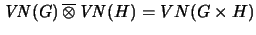 $\mathit{VN}(G)\, \overline{\otimes}\, \mathit{VN}(H) = \mathit \mathit{VN}(G \times H)$