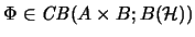 $\Phi \in \mathit{CB}(A \times B; B(\mathcal{H}))$