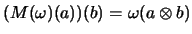 $(M(\omega)(a))(b)=\omega(a\otimes b)$