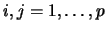 $i,j = 1,\dots,p$