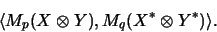 \begin{displaymath}\langle M_p(X \otimes Y), M_q(X^* \otimes Y^*) \rangle.
\end{displaymath}