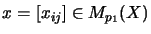 $x = [x_{ij}] \in M_{p_1}(X)$