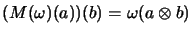 $ (M(\omega)(a))(b)=\omega(a\otimes b)$