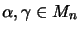 $ \alpha, \gamma \in M_n$