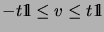 $ -t\mathrm{1\!\!\!\:l}\leq v\leq t\mathrm{1\!\!\!\:l}$