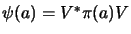 $ \psi(a)=V^*\pi(a)V$