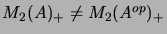 $ M_2(A)_+\not=M_2(A^{op})_+$