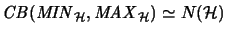 $\displaystyle \mathit{CB}(\mathit{MIN}_{\H},\mathit{MAX}_{\H}) \simeq N(\H) $