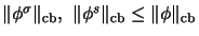 $ \Vert\phi^{\sigma}\Vert _{\mathrm{cb}},~ \Vert\phi^s\Vert _{\mathrm{cb}} \le \Vert\phi\Vert _{\mathrm{cb}}$