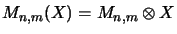 $ M_{n,m}(X)=M_{n,m}\otimes X$