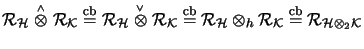 $ {\mathcal{R}}_\H\stackrel{\scriptscriptstyle \wedge}{\otimes}{\mathcal{R}}_\ma...
...}}_\mathcal{K}\stackrel{\mathrm{cb}}{=}
{\mathcal{R}}_{\H\otimes_2 \mathcal{K}}$