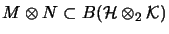 $ M \otimes N \subset B(\H \otimes_2 \mathcal{K})$