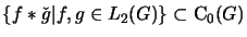 $ \{ f * {\check{g}} \vert f, g \in L_2(G) \} \subset {\mathrm{C}}_0(G)$