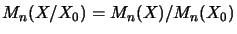 $ M_n(X/X_0)=M_n(X)/M_n(X_0)$
