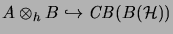 $ A \otimes_h B \hookrightarrow \mathit{CB}(B(\H))$