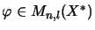 $ \varphi \in M_{n,l}(X^ *)$