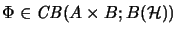 $ \Phi \in \mathit{CB}(A \times B; B(\H))$