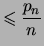 $\displaystyle \leqslant \frac{p_n}{n}$