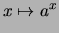 $\displaystyle x \mapsto a^x$