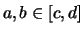 $ a,b \in [c,d] $