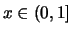 $ x\in (0,1] $