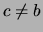 $ c \not= b $