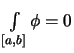 $ \int\limits_{[a,b]} \phi = 0 $