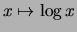 $ x\mapsto \log x $