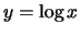 $ y = \log x $